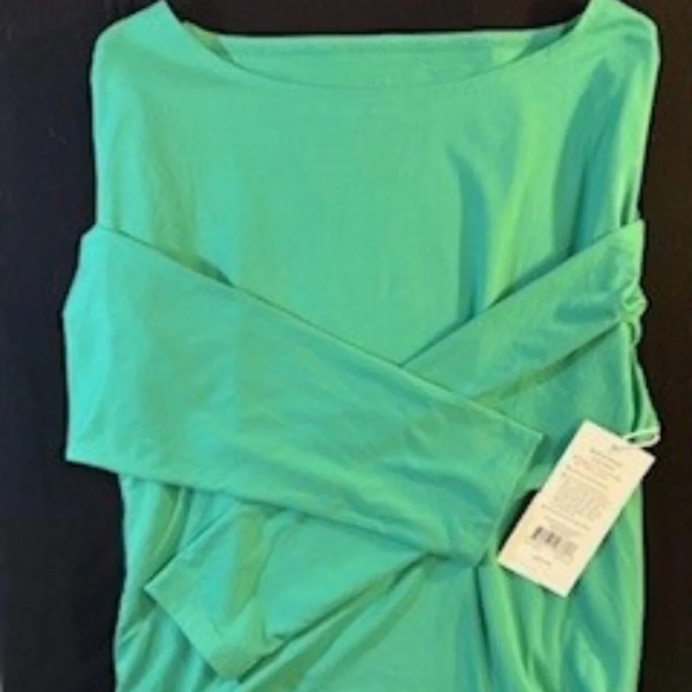 TAVI Brushed Tech Knit Long Sleeve Spring Green Stretch Tee Lrg NWT - Picture 6 of 7